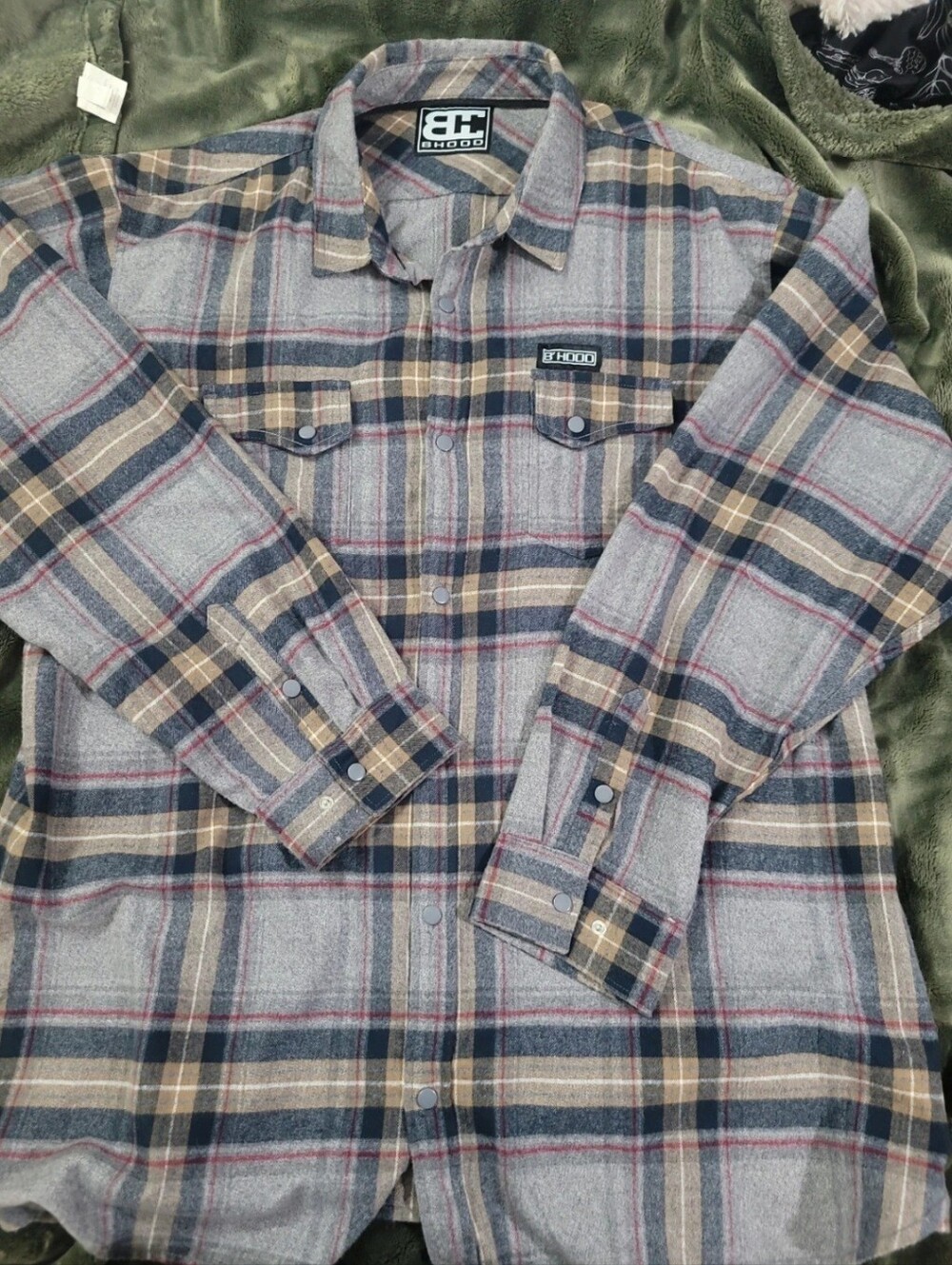 Mens Snap Up Flannel- B'Hood